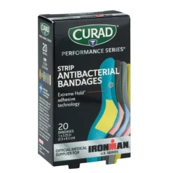 Case Curad® Assorted Fabric Strip Antibacterial Bandages