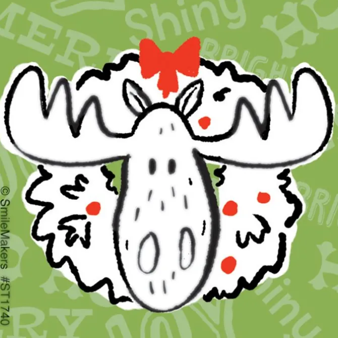Christmas Moose Stickers