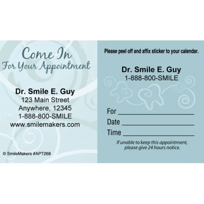 Custom Come In Swirls Sticker Appointment Cards