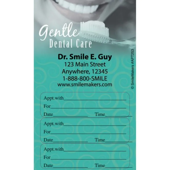 Custom Gentle Dental Three Sticker Appointment Cards