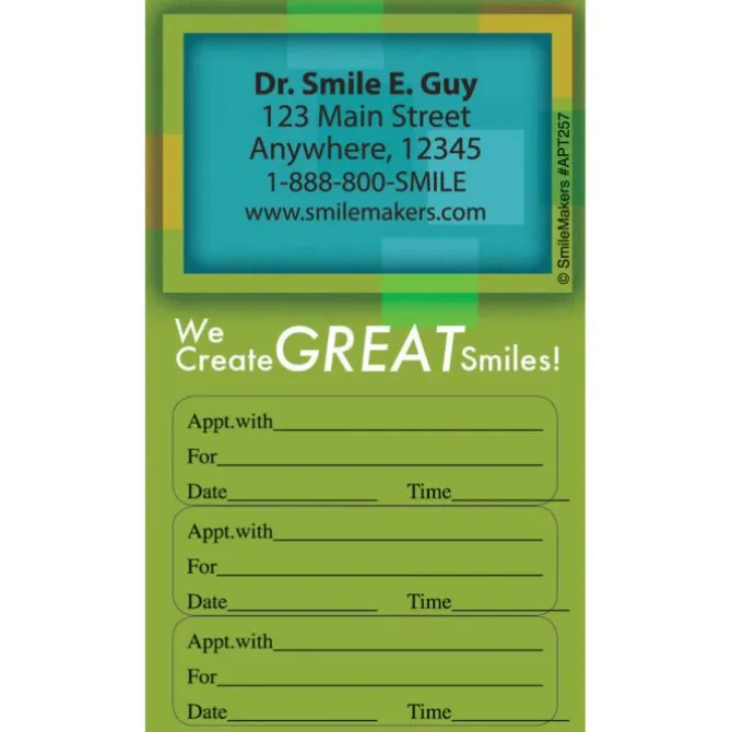 Custom Great Smiles Three Sticker Appointment Card