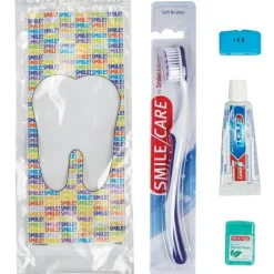 Custom SmileCare™ Adult Smile! Basic Zippered Bag Dental Kits