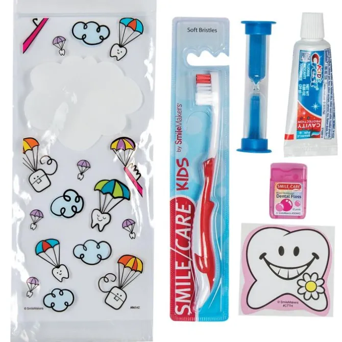 Custom SmileCare™ Youth Dental Paratroopers Premium Zippered Bag Dental Kits