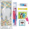 Custom SmileCare™ Youth Smile! Premium Zippered Bag Dental Kits with Flossers
