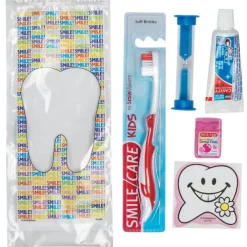 Custom SmileCare™ Youth Smile! Premium Zippered Bag Dental Kits
