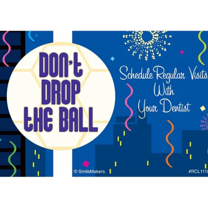 Don't Drop the Ball New Year Dental Recall Cards