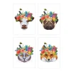Floral Crown Animal Temporary Tattoos
