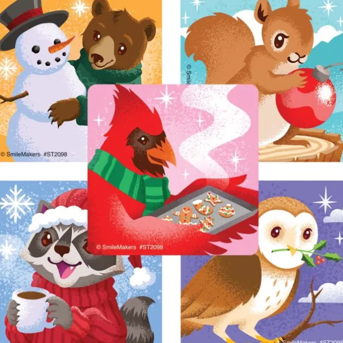 Holiday Forest Friends Stickers